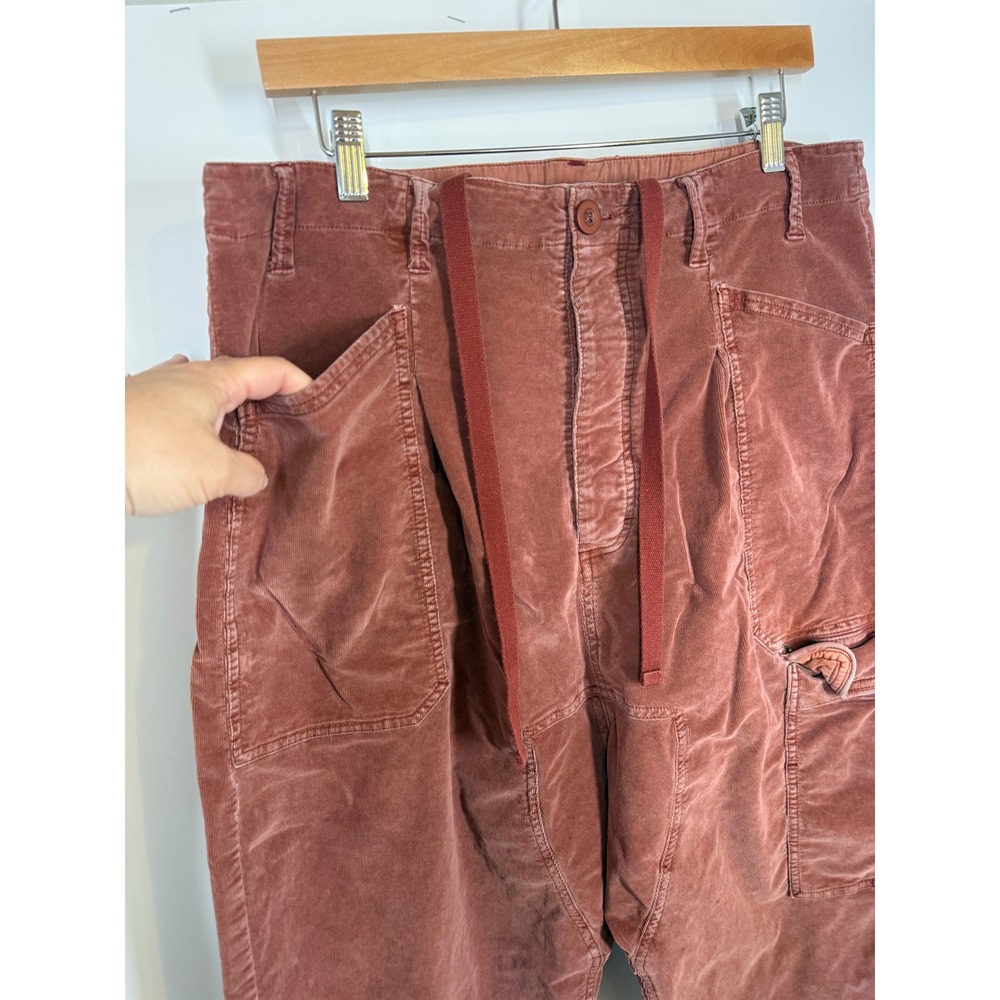 Free People Bay Breakers Corduroy Cargo Pants Womens XL Terracotta Drop Baggy - Picture 6 of 14